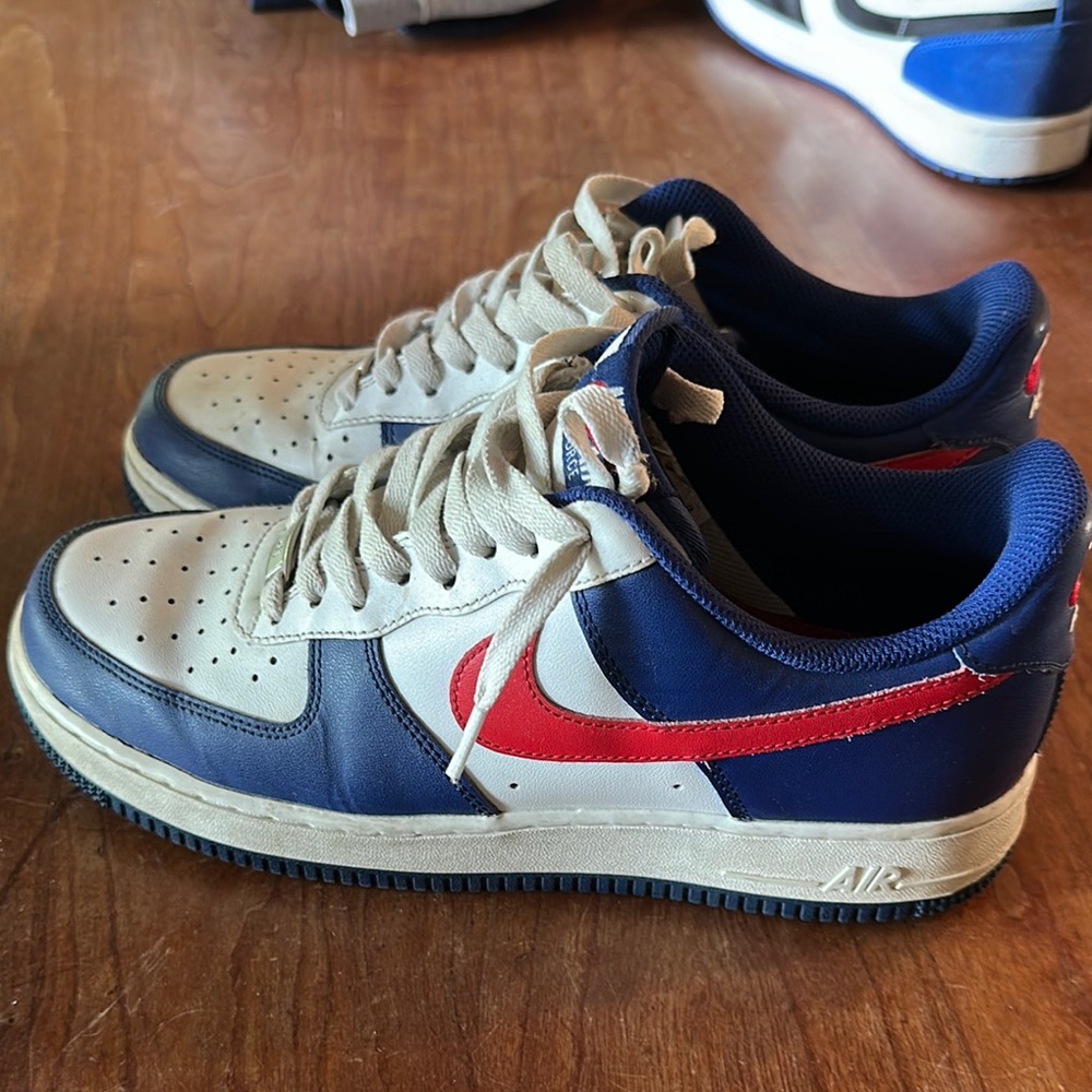 Nike Air Force 1 Low Red and Blue Sneakers